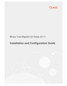 Binary Tree Migrator for Notes 20.11 Installation and Configuration Guide