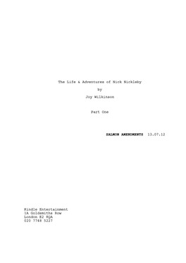 Episode 1, Nick Nickleby, Salmon Amendments, 13.07.12 Script