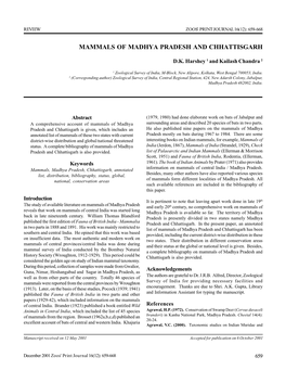 Mammals of Madhya Pradesh and Chhattisgarh