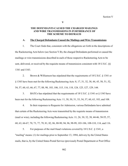 Section V V the DEFENDANTS CAUSED the CHARGED