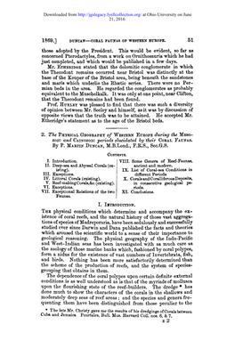 Zoic and Cxinozoic Periods Elucidated by Their CORXT. Fxv~As. by P