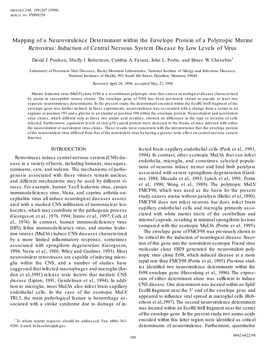 Mapping of a Neurovirulence Determinant Within the Envelope