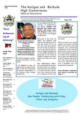 Antigua and Barbuda High Commission Official Newsletter