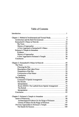 Table of Contents