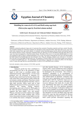 Modelling for Removal of Cr (VI) and Pb (II) Using Sago Bark (Metroxylon