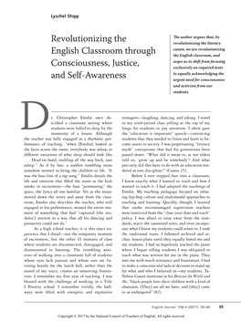 Revolutionizing the English Classroom Through Consciousness, Justice, and Self-Awareness