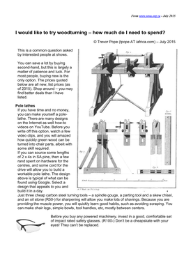 How Much to Start Woodturning