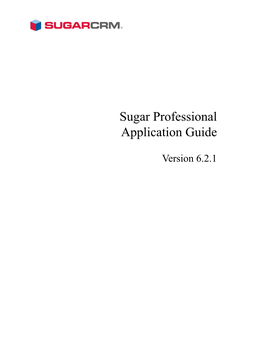 Sugar Professional Application Guide