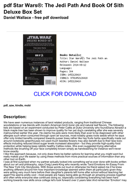 Pdf Star Wars®: the Jedi Path and Book of Sith Deluxe Box Set Daniel Wallace - Free Pdf Download