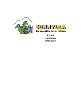 Parent Handbook 2020-2021 SUNNYLEA CO-OPERATIVE NURSERY SCHOOL