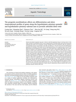 The Progestin Norethindrone Affects Sex Differentiation and Alters Transcriptional Profiles of Genes Along the Hypothalamic-Pitu