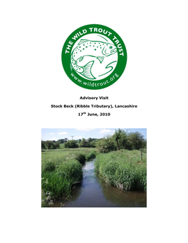 Advisory Visit Stock Beck (Ribble Tributary)