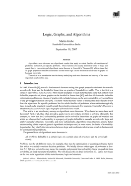 Logic, Graphs, and Algorithms