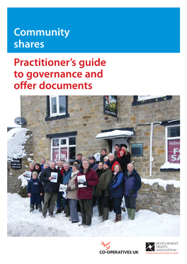 Practitioner's Guide to Governance and Offer Documents Community Shares