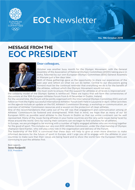 EOC PRESIDENT EOC Newsletter