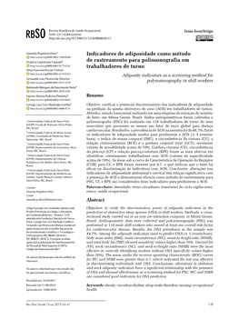 Adiposity Indicators As a Screening Method for Polysomnography In