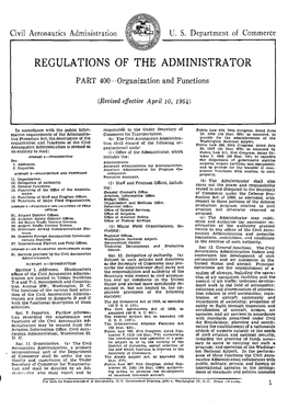 Regulations of the Administrator