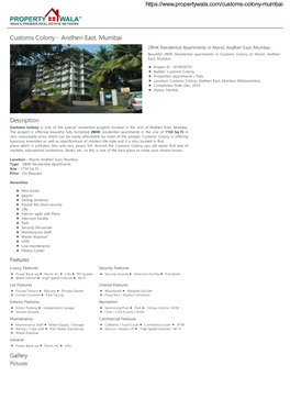 Customs Colony - Andheri East, Mumbai 2BHK Residential Apartments in Marol, Andheri East, Mumbai