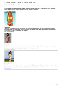 5 Summer Swimsuit Styles to Fit Any Body Type