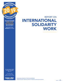 Report on International Solidarity Work (2019)