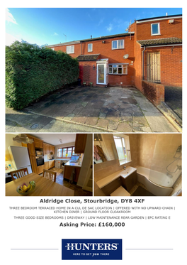 Aldridge Close, Stourbridge, DY8 4XF Asking Price: £160,000