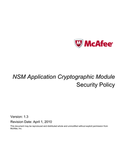 NSM Application Cryptographic Module Security Policy