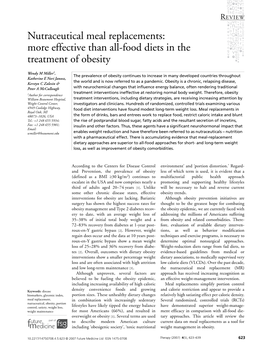 Nutraceutical Meal Replacements: More Effective Than All-Food Diets in the Treatment of Obesity