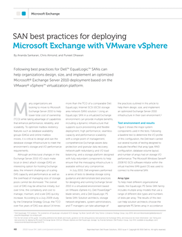 SAN Best Practices for Deploying Microsoft Exchange with Vmware Vsphere