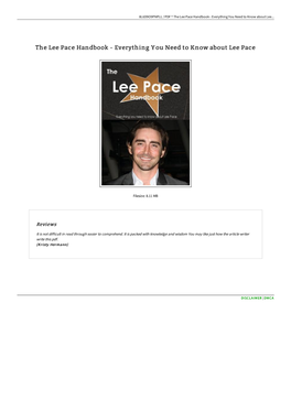 Download Ebook the Lee Pace Handbook