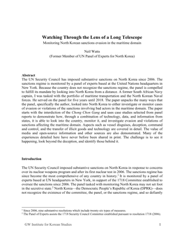 Watching Through the Lens of a Long Telescope: Monitoring North Korean Sanctions Evasion in the Maritime