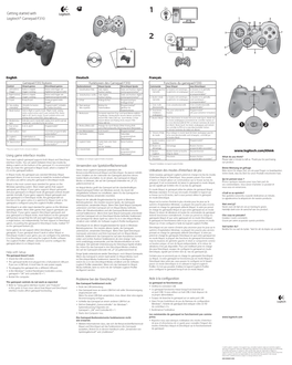 Getting Started with 1 Logitech® Gamepad F310 1 2 10 8 9