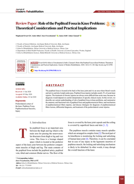 Review Paper:Role of the Popliteal Fossa in Knee Problems