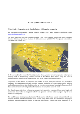 WATER QUALITY GOVERNANCE Water Quality Cooperation