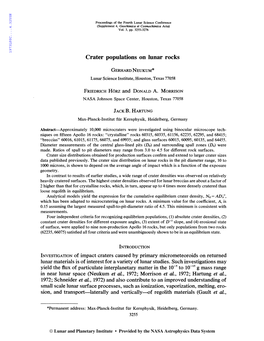 Crater Populations on Lunar Rocks