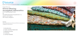 Himroo Weaving - Aurangabad, Maharashtra Art of Weaving Figure Fabric by Prof