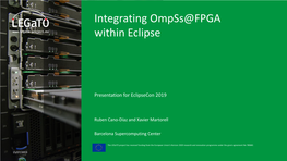 Ompss@FPGA Within Eclipse