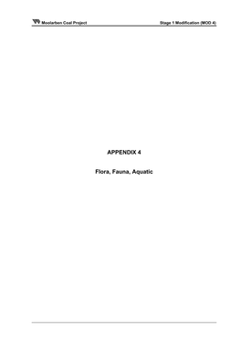 APPENDIX 4 Flora, Fauna, Aquatic