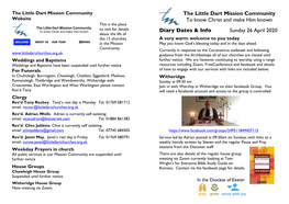 The Little Dart Mission Community to Know Christ and Make Him Known