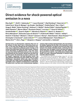 Direct Evidence for Shock-Powered Optical Emission in a Nova