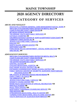 2020 Maine Township Agency Directory