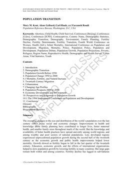 Population Transition - Mary M