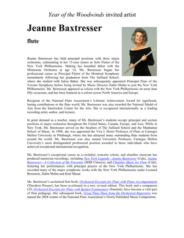 Jeanne Baxtresser, Flute