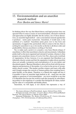 Environmentalism and an Anarchist Research Method Peter Burdon and James Martel