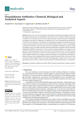 Oxazolidinone Antibiotics: Chemical, Biological and Analytical Aspects