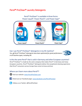 Persil® Proclean® Laundry Detergents