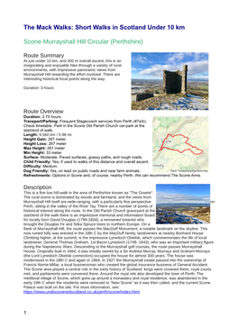 Short Walks in Scotland Under 10 Km Scone-Murrayshall Hill Circular