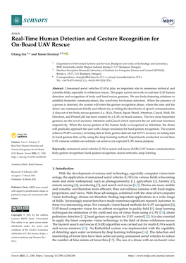 Real-Time Human Detection and Gesture Recognition for On-Board UAV Rescue