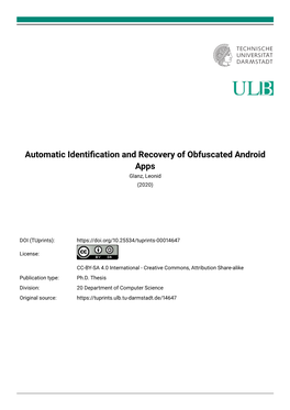 Automatic Identification and Recovery of Obfuscated Android Apps