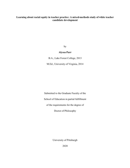 Learning About Racial Equity in Teacher Practice: a Mixed-Methods Study of White Teacher Candidate Development