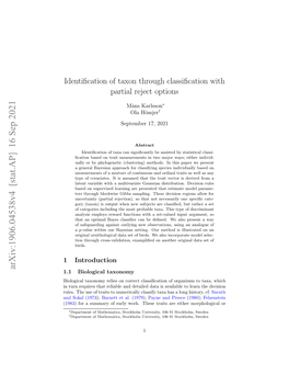 Identification of Taxon Through Fuzzy Classification